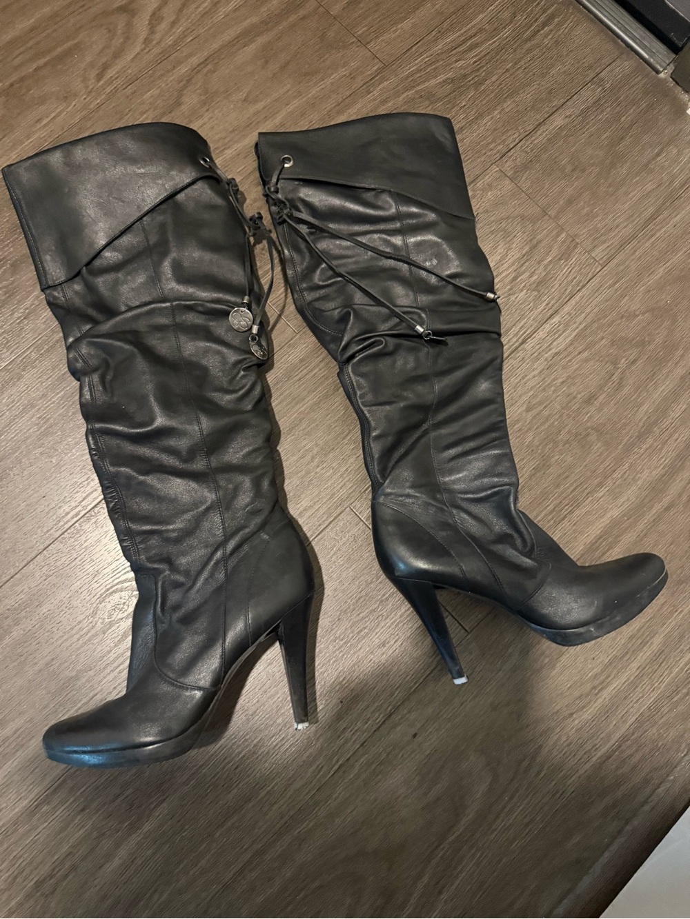 Jessica Simpson Black Over-the-Knee Stiletto Boots